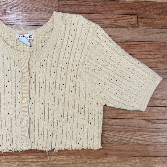 TALBOTS Cropped Yellow Cardigan - Picture 3 of 9
